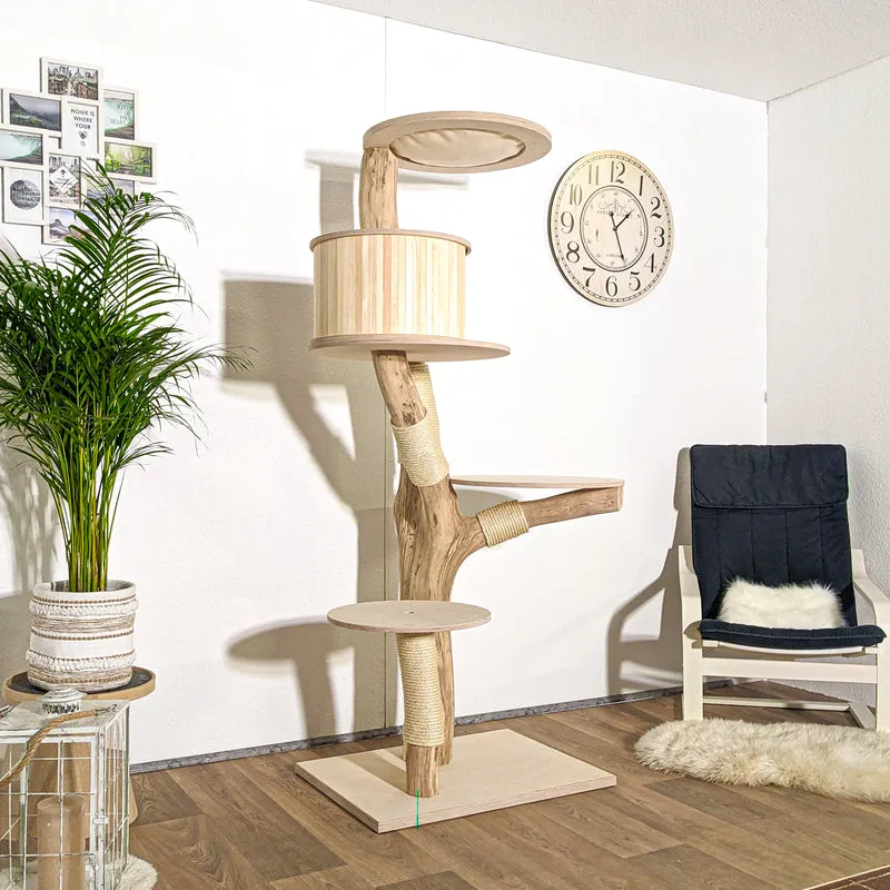 Naturkratzbaum 4163 Kratzbaum Natur Holz Design 193 cm hoch Katzenbaum