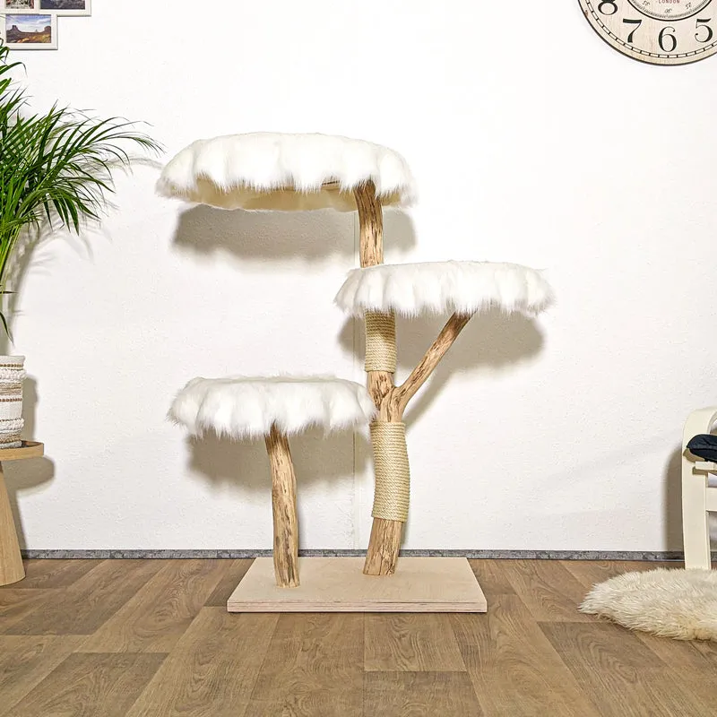 Naturkratzbaum 4162 Kratzbaum Natur Holz Design 115 cm hoch Katzenbaum