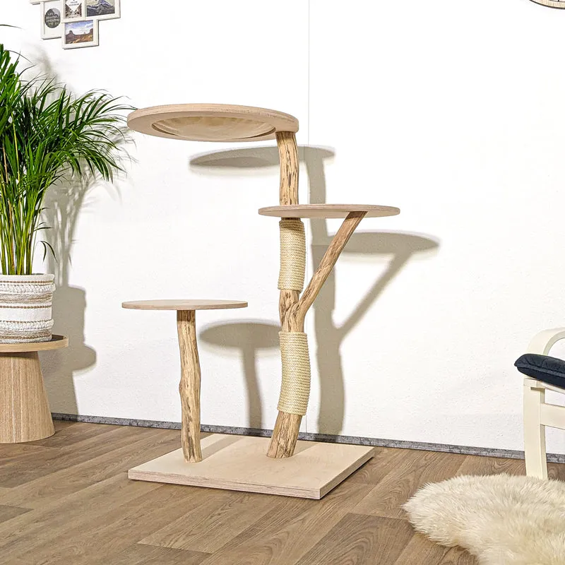 Naturkratzbaum 4162 Kratzbaum Natur Holz Design 115 cm hoch Katzenbaum