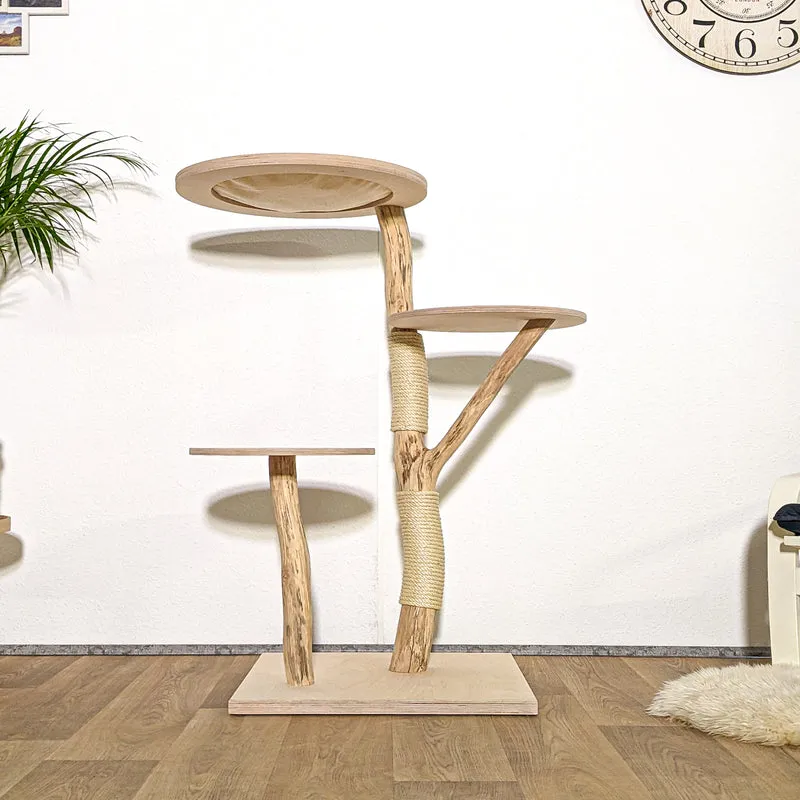 Naturkratzbaum 4162 Kratzbaum Natur Holz Design 115 cm hoch Katzenbaum