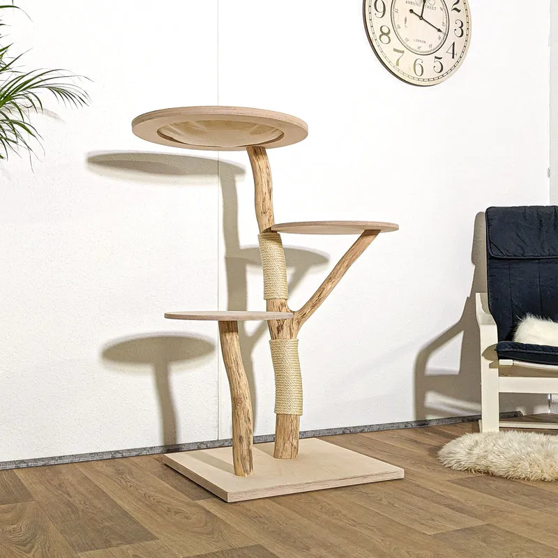 Naturkratzbaum 4162 Kratzbaum Natur Holz Design 115 cm hoch Katzenbaum