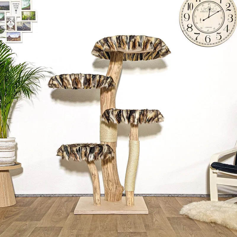 Naturkratzbaum 4161 Kratzbaum Natur Holz Design 147 cm hoch Katzenbaum