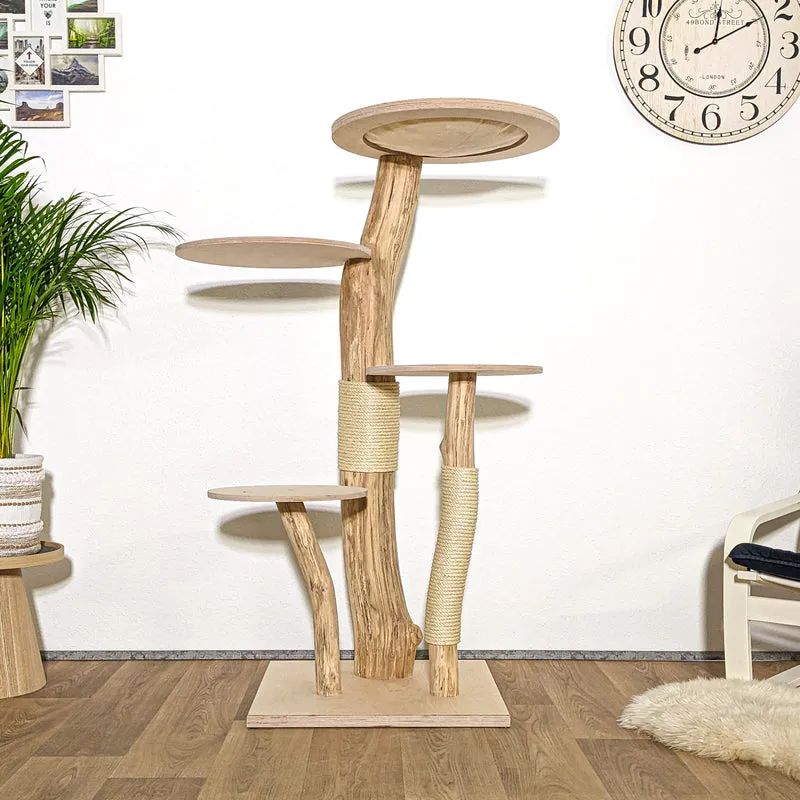 Naturkratzbaum 4161 Kratzbaum Natur Holz Design 147 cm hoch Katzenbaum