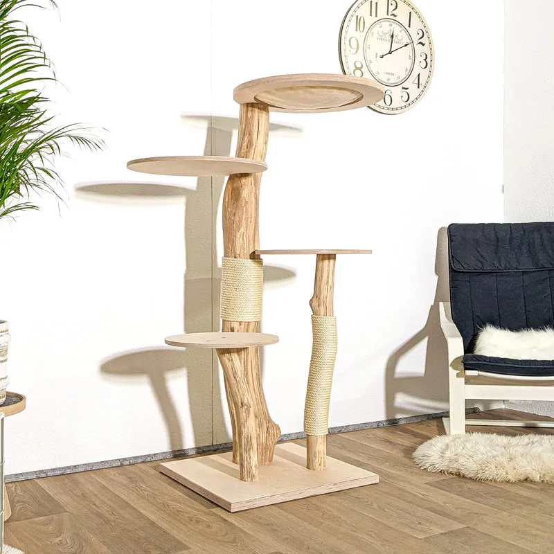 Naturkratzbaum 4161 Kratzbaum Natur Holz Design 147 cm hoch Katzenbaum
