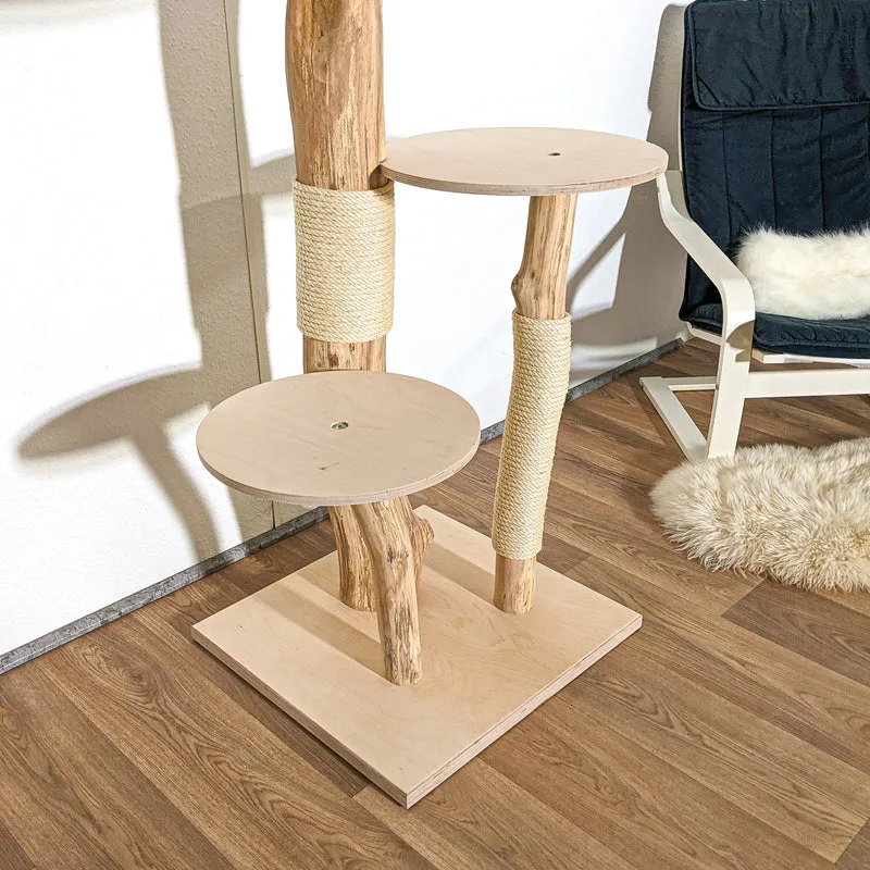 Naturkratzbaum 4161 Kratzbaum Natur Holz Design 147 cm hoch Katzenbaum