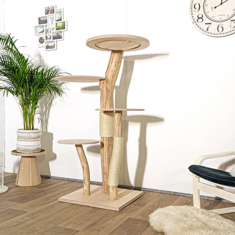Naturkratzbaum 4161 Kratzbaum Natur Holz Design 147 cm hoch Katzenbaum