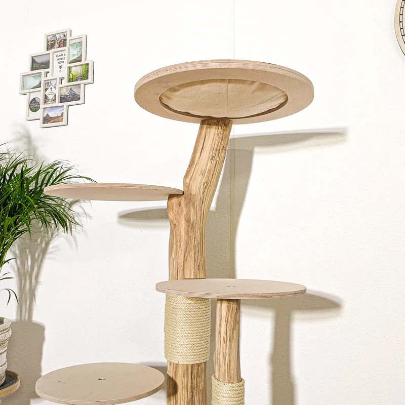 Naturkratzbaum 4161 Kratzbaum Natur Holz Design 147 cm hoch Katzenbaum