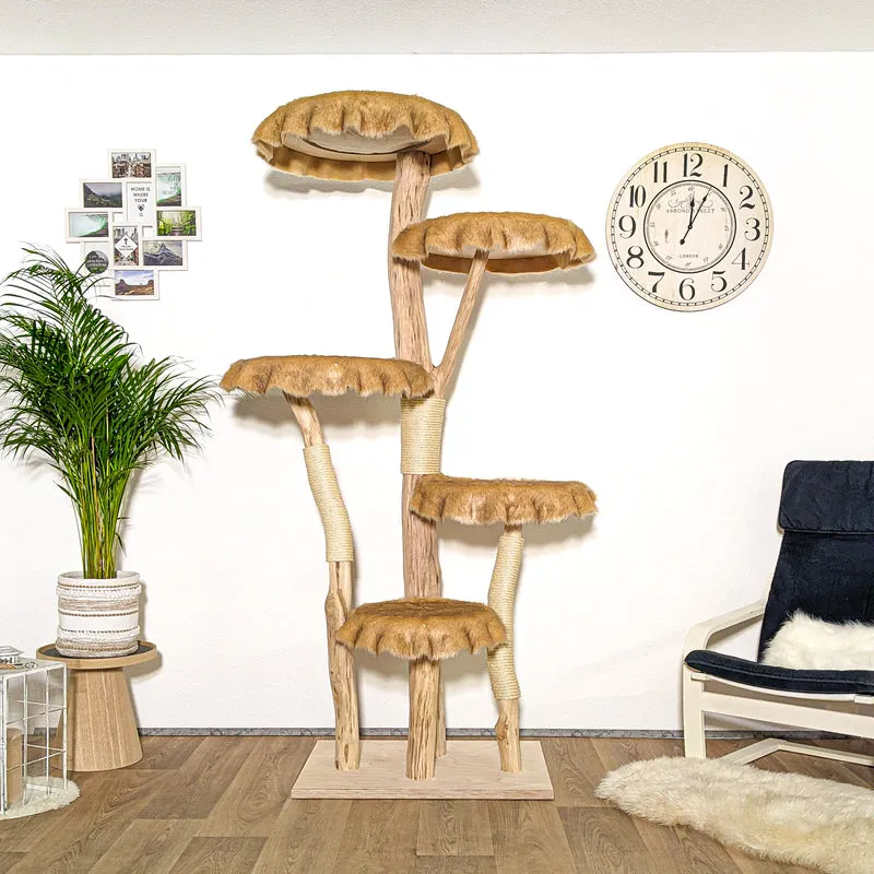 Naturkratzbaum 4160 Kratzbaum Natur Holz Design 205 cm hoch Katzenbaum