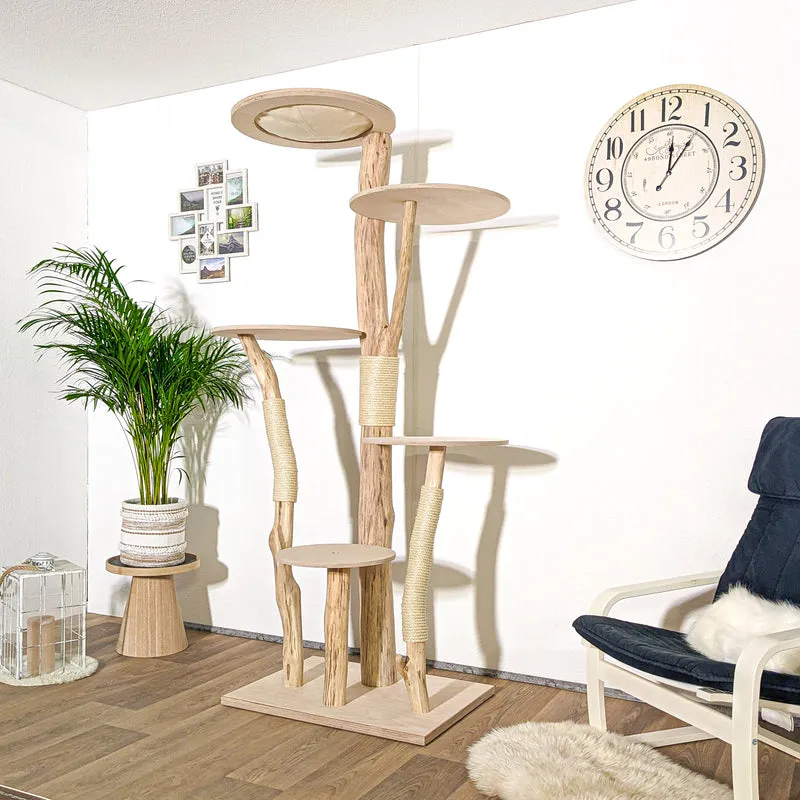 Naturkratzbaum 4160 Kratzbaum Natur Holz Design 205 cm hoch Katzenbaum