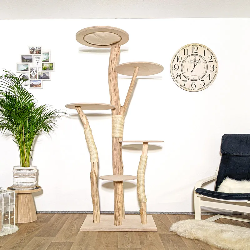 Naturkratzbaum 4160 Kratzbaum Natur Holz Design 205 cm hoch Katzenbaum