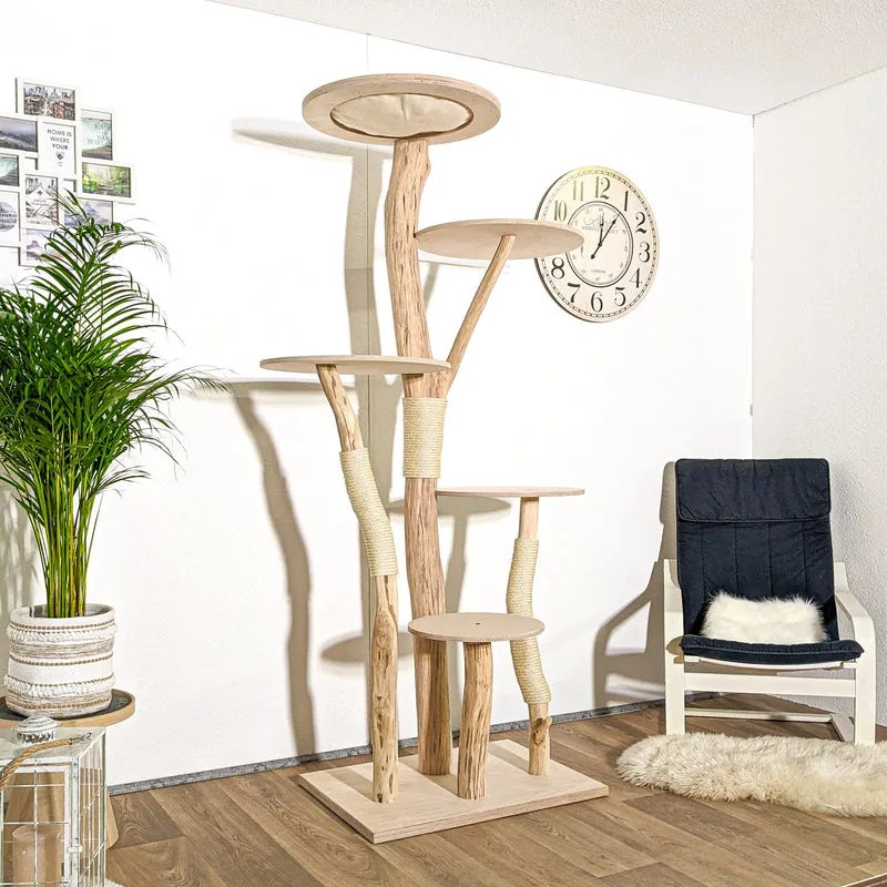 Naturkratzbaum 4160 Kratzbaum Natur Holz Design 205 cm hoch Katzenbaum