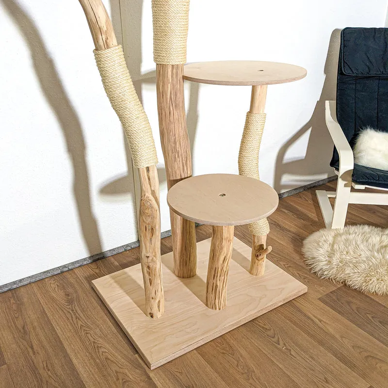 Naturkratzbaum 4160 Kratzbaum Natur Holz Design 205 cm hoch Katzenbaum