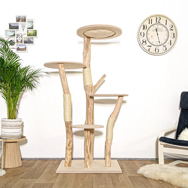 Naturkratzbaum 4159 Kratzbaum Natur Holz Design 175 cm hoch Katzenbaum