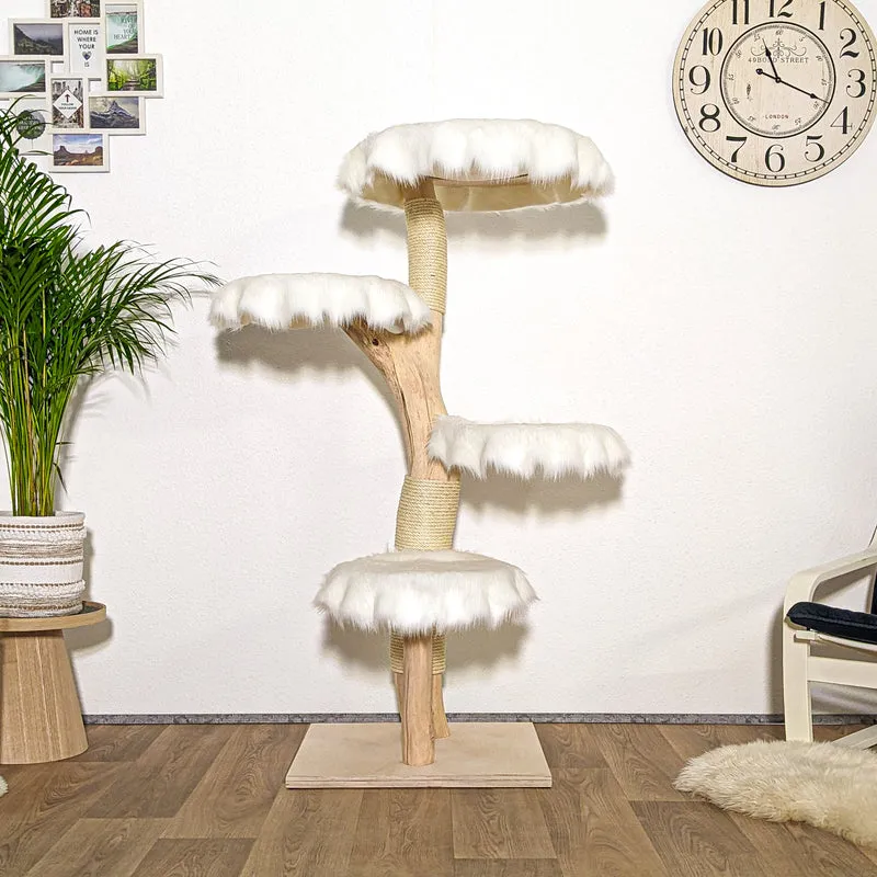 Naturkratzbaum 4158 Kratzbaum Natur Holz Design 156 cm hoch Katzenbaum