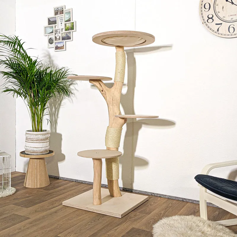 Naturkratzbaum 4158 Kratzbaum Natur Holz Design 156 cm hoch Katzenbaum