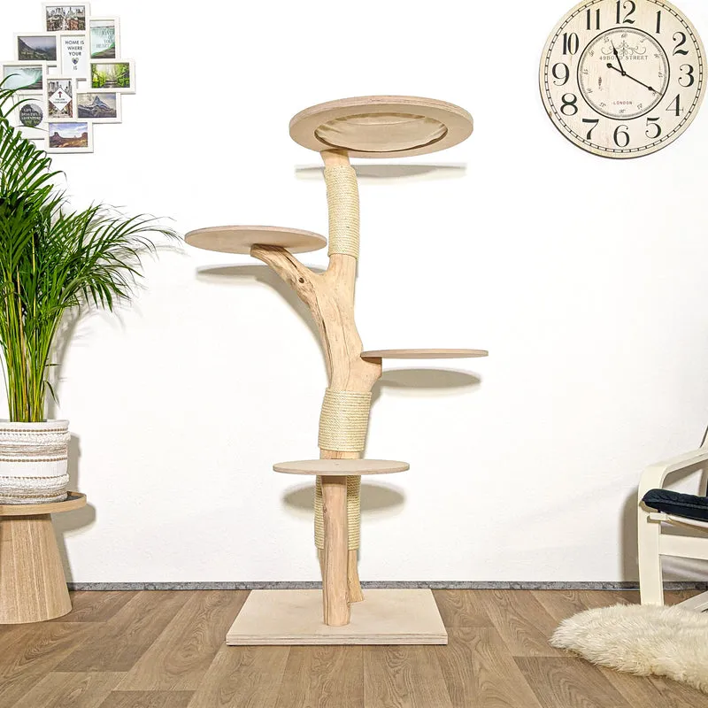 Naturkratzbaum 4158 Kratzbaum Natur Holz Design 156 cm hoch Katzenbaum
