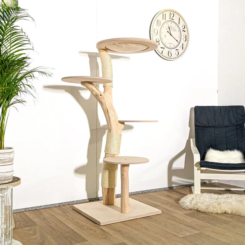 Naturkratzbaum 4158 Kratzbaum Natur Holz Design 156 cm hoch Katzenbaum