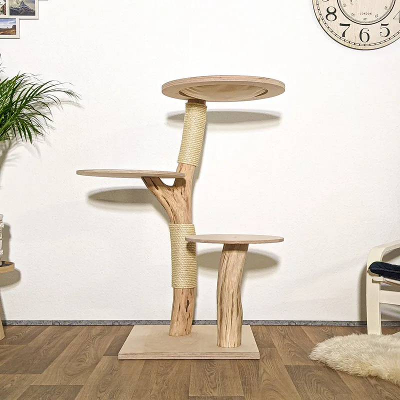 Naturkratzbaum 4157 Kratzbaum Natur Holz Design 123 cm hoch Katzenbaum