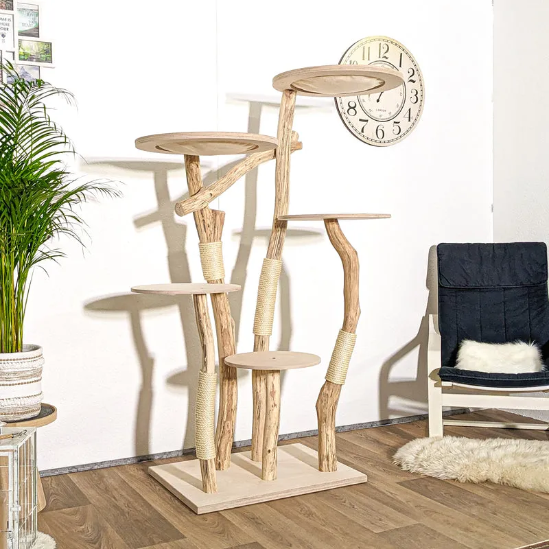 Naturkratzbaum 4156 Kratzbaum Natur Holz Design 175 cm hoch Katzenbaum