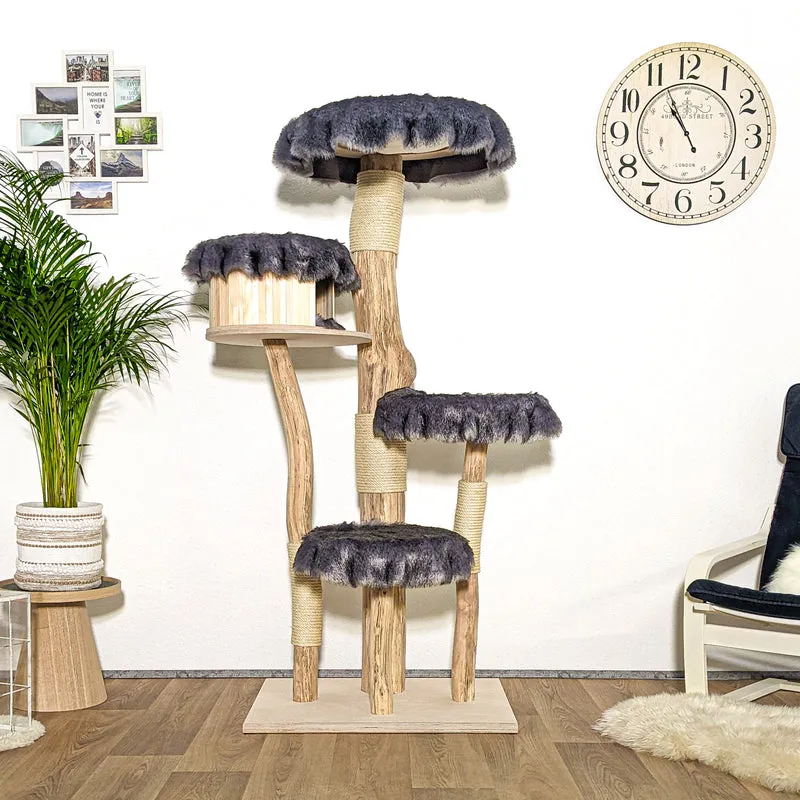 Naturkratzbaum 4155 Kratzbaum Natur Holz Design 175 cm hoch Katzenbaum