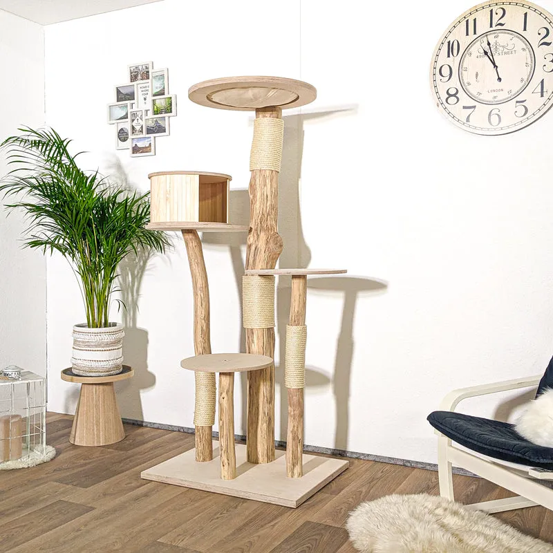 Naturkratzbaum 4155 Kratzbaum Natur Holz Design 175 cm hoch Katzenbaum