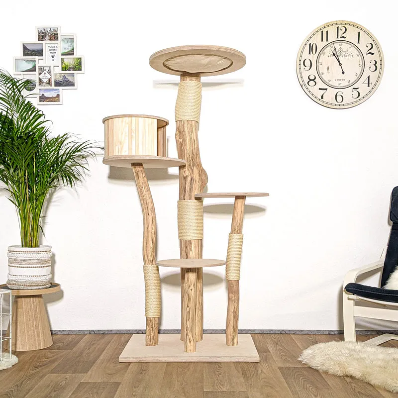 Naturkratzbaum 4155 Kratzbaum Natur Holz Design 175 cm hoch Katzenbaum