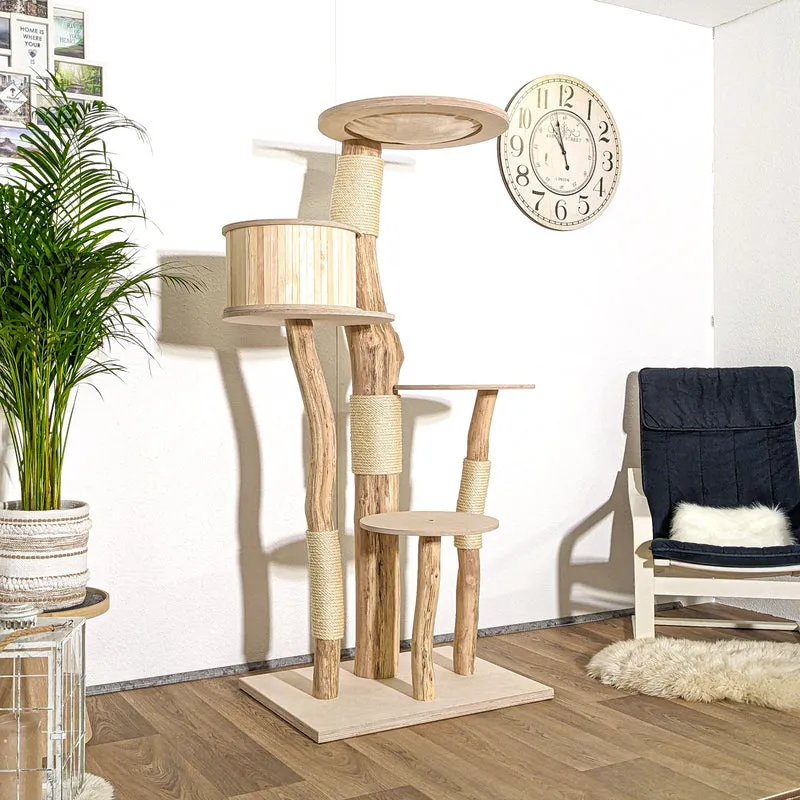 Naturkratzbaum 4155 Kratzbaum Natur Holz Design 175 cm hoch Katzenbaum
