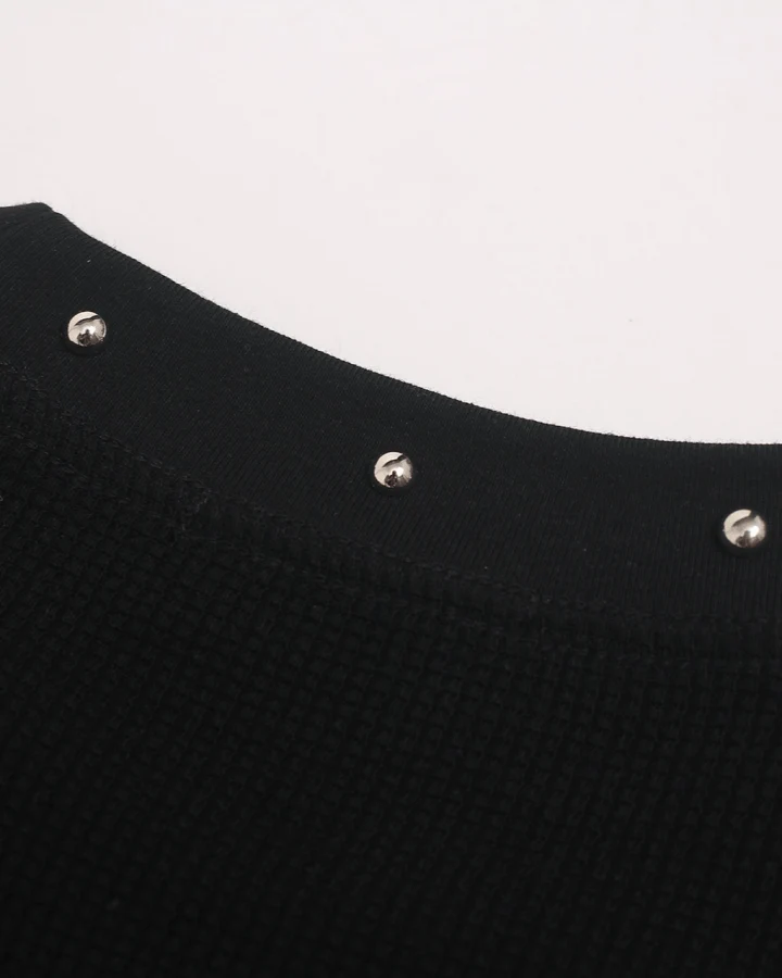 American Retro Studded Print Fashion T-Shirt