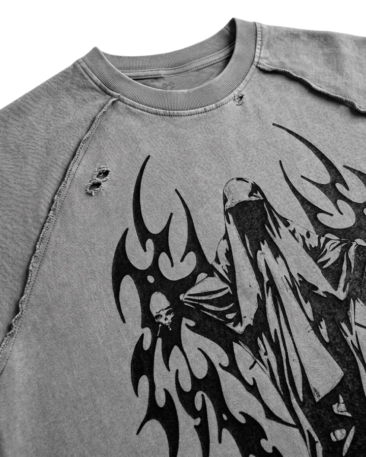 Grunge Angel Graphic Oversized T-Shirt