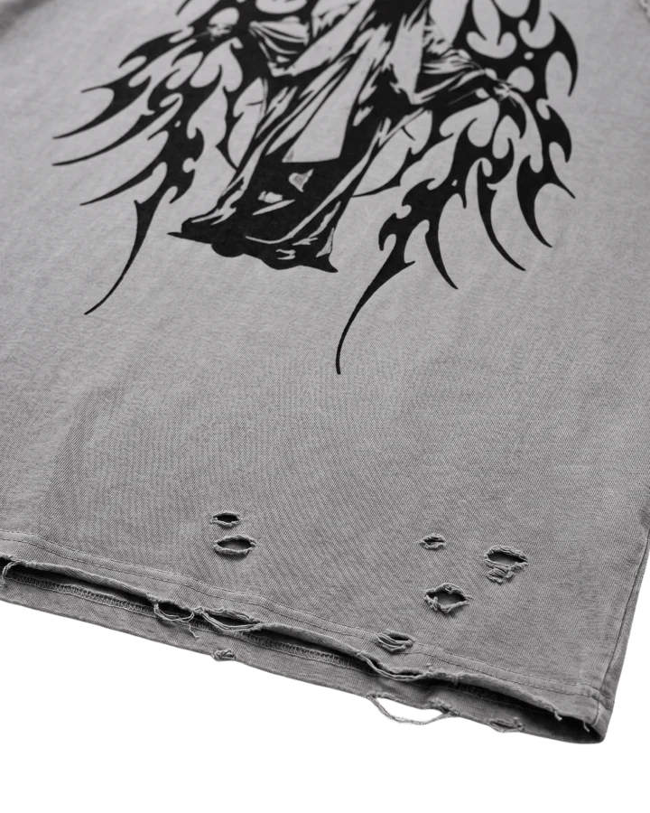 Grunge Angel Graphic Oversized T-Shirt