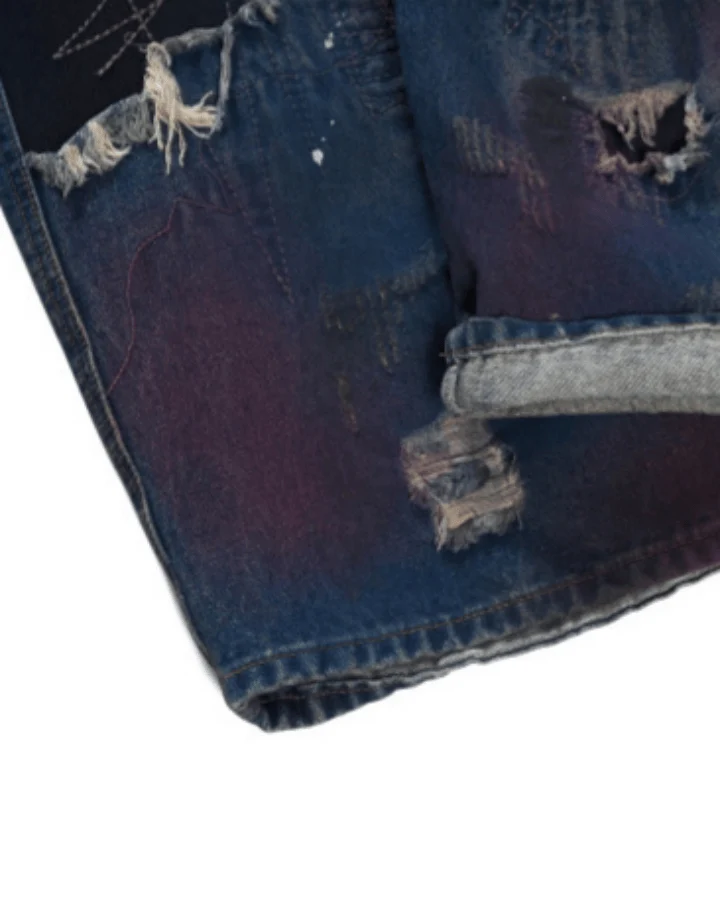 Vintage Distressed Paint Splatter Jeans