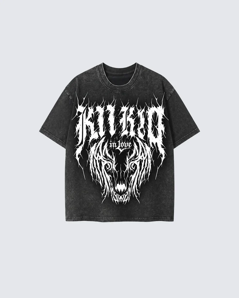 American Retro Distressed Skull Print T-Shirt