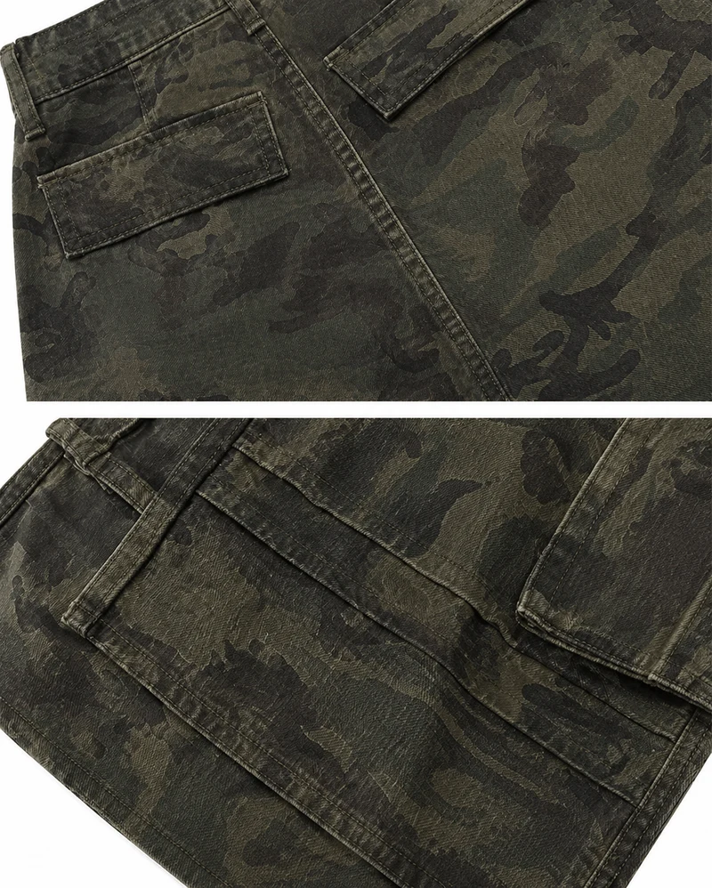 New Camo Layered Cargo Shorts