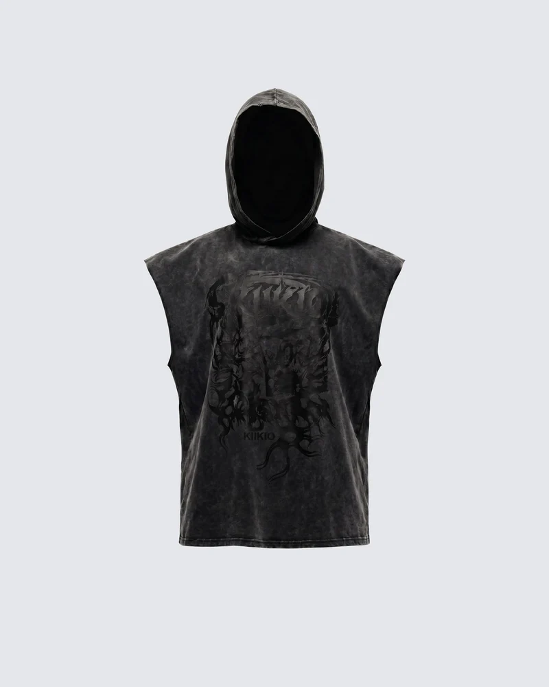 KIIKIO-New Washed Hooded Sleeveless Top