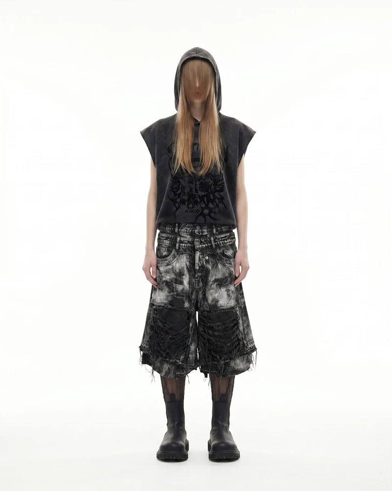 KIIKIO-New Washed Hooded Sleeveless Top
