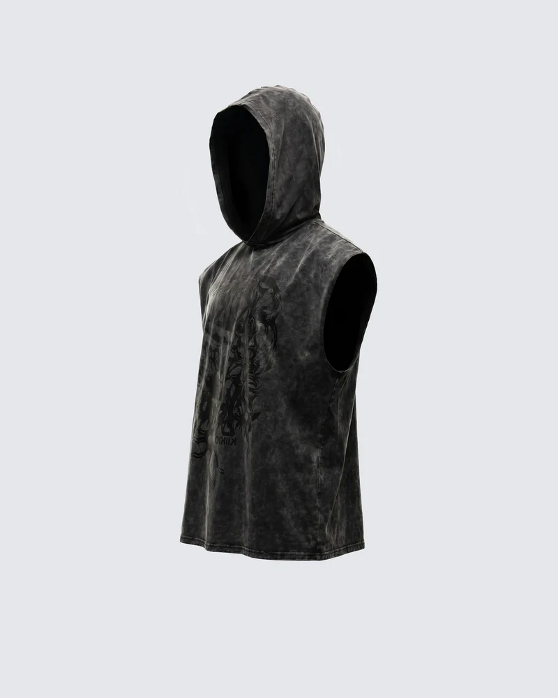 KIIKIO-New Washed Hooded Sleeveless Top