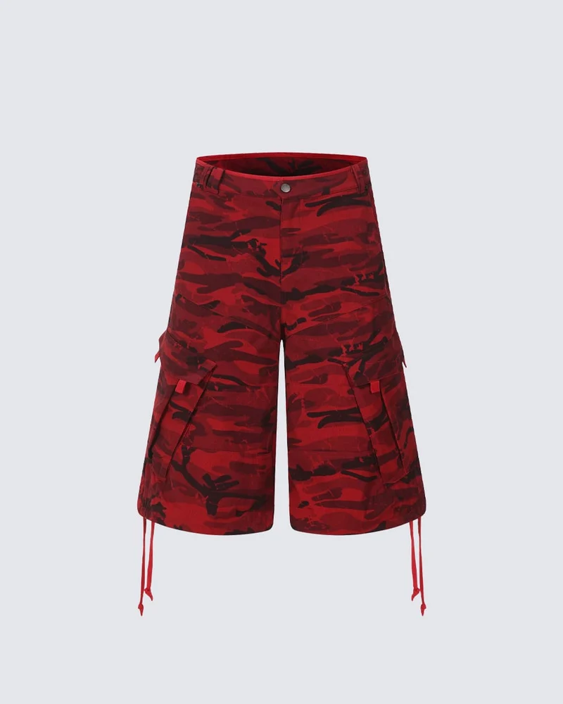Light Asian Street Camo Utility Shorts
