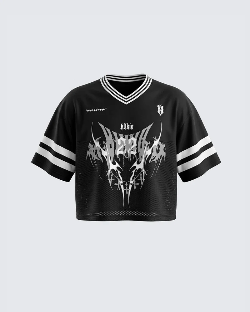 Gothic Graphic Cropped Street Jersey