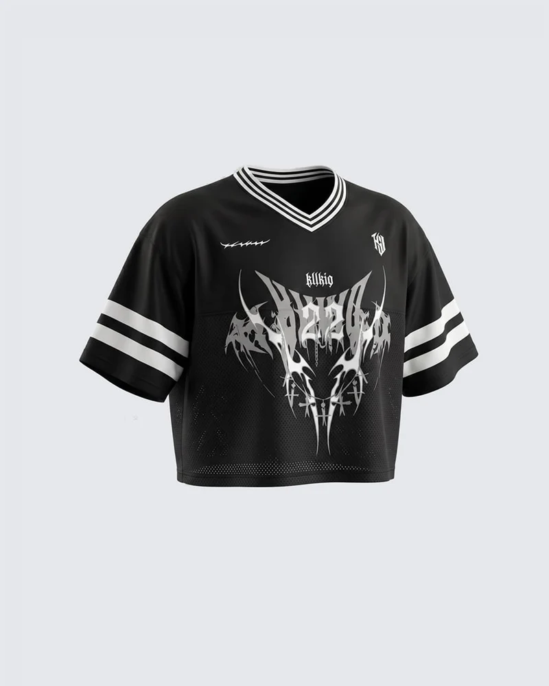 Gothic Graphic Cropped Street Jersey
