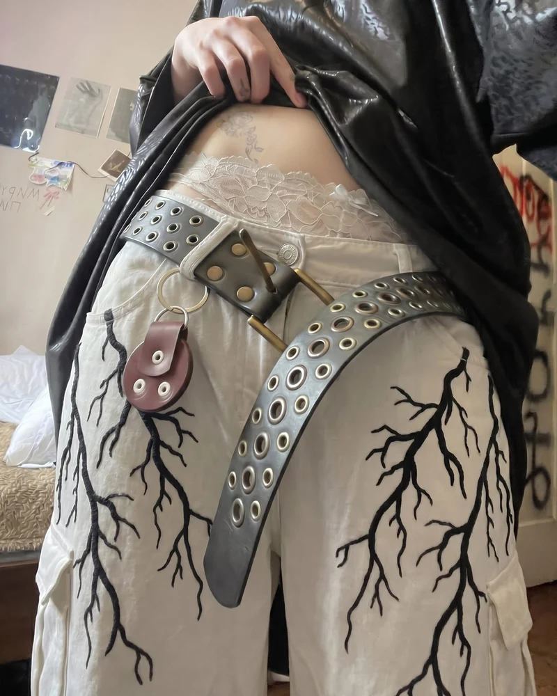 LIGHTNING Series | Gothic Chain Strap Utility Shorts