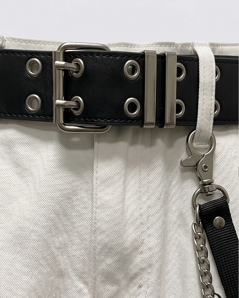 LIGHTNING Series | Gothic Chain Strap Utility Shorts