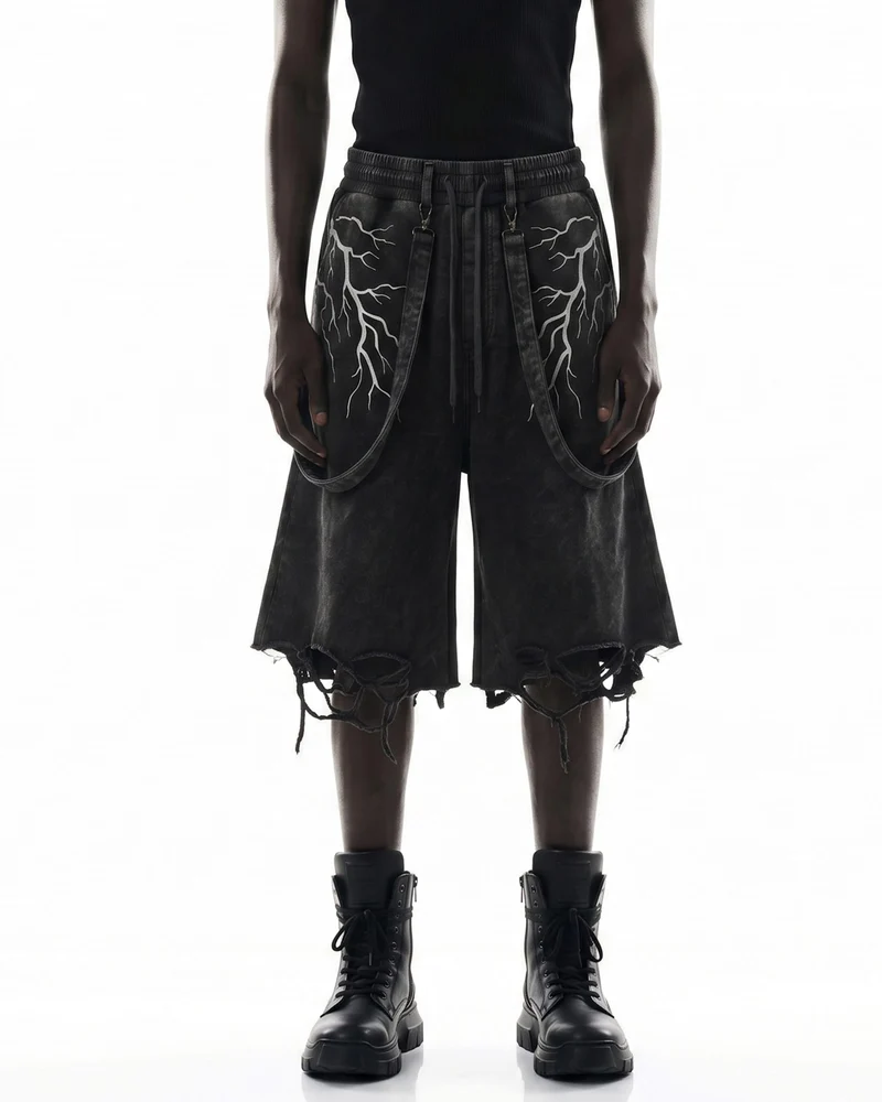 LIGHTNING Series | New Strap Wide-Leg Shorts