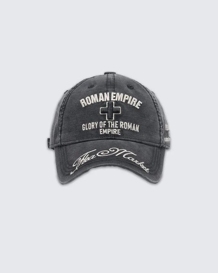 Vintage Washed Roman Letter Embroidery Baseball Cap