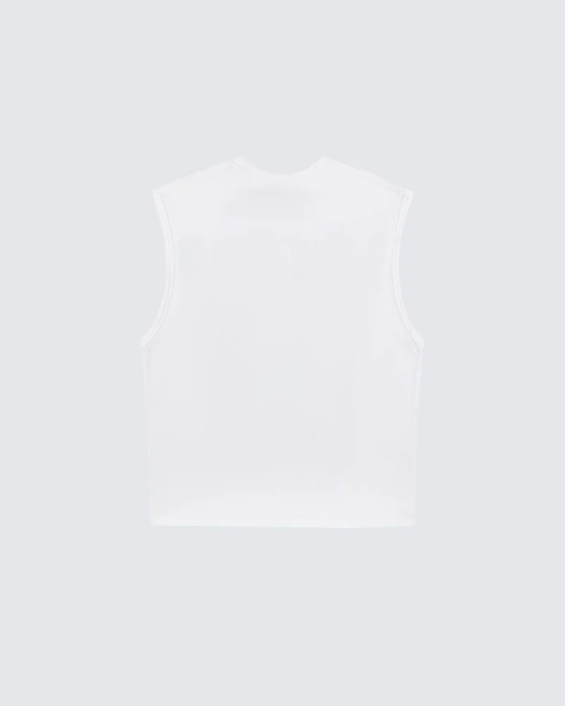 Vintage Washed Text Graphic Sleeveless Tee