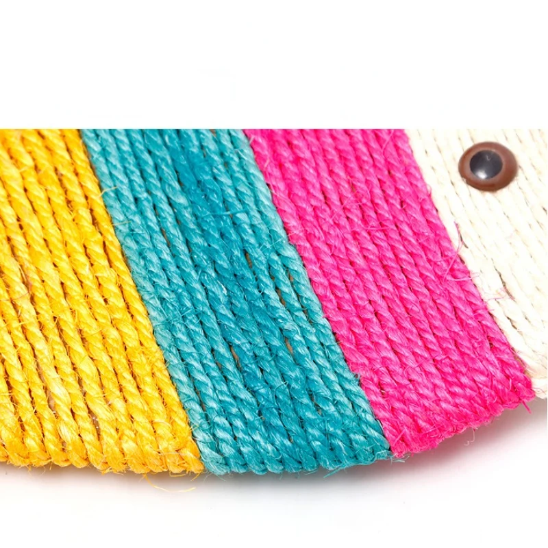 Katzen Kratzpappe, Bunte Streifen Fischform, 36 x 16 cm, Robuste Materialien, umweltfreundliche Essbaren Farbstoffen gefärbt