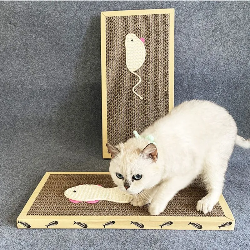 Kratzpappe für Katzen, Katzen Spielzeug aus Sisal, Katzen Kratzbrett mit süßem Design, 43cmx21cmx2cm