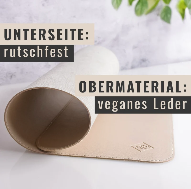 Futternapf-Unterlage aus veganem Leder - Hund & Katze | Taupe