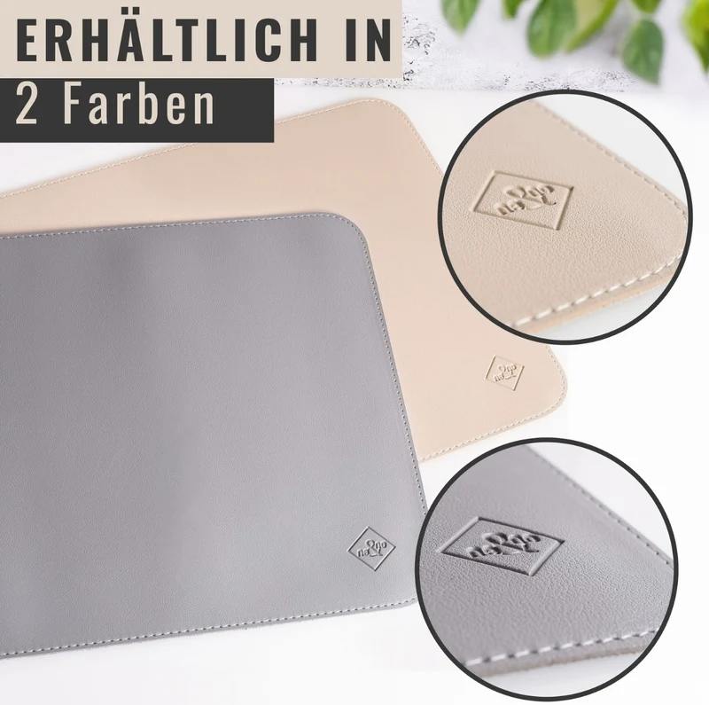 Futternapf-Unterlage aus veganem Leder - Hund & Katze | Taupe
