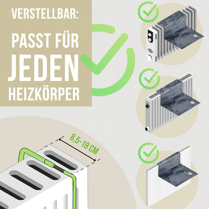 Heizkörperliege für Katzen - verstellbar