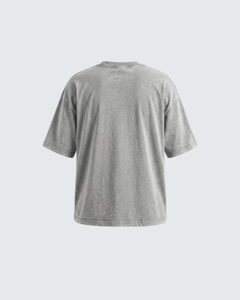 Vintage Washed Skull Graphic Oversized T-Shirt